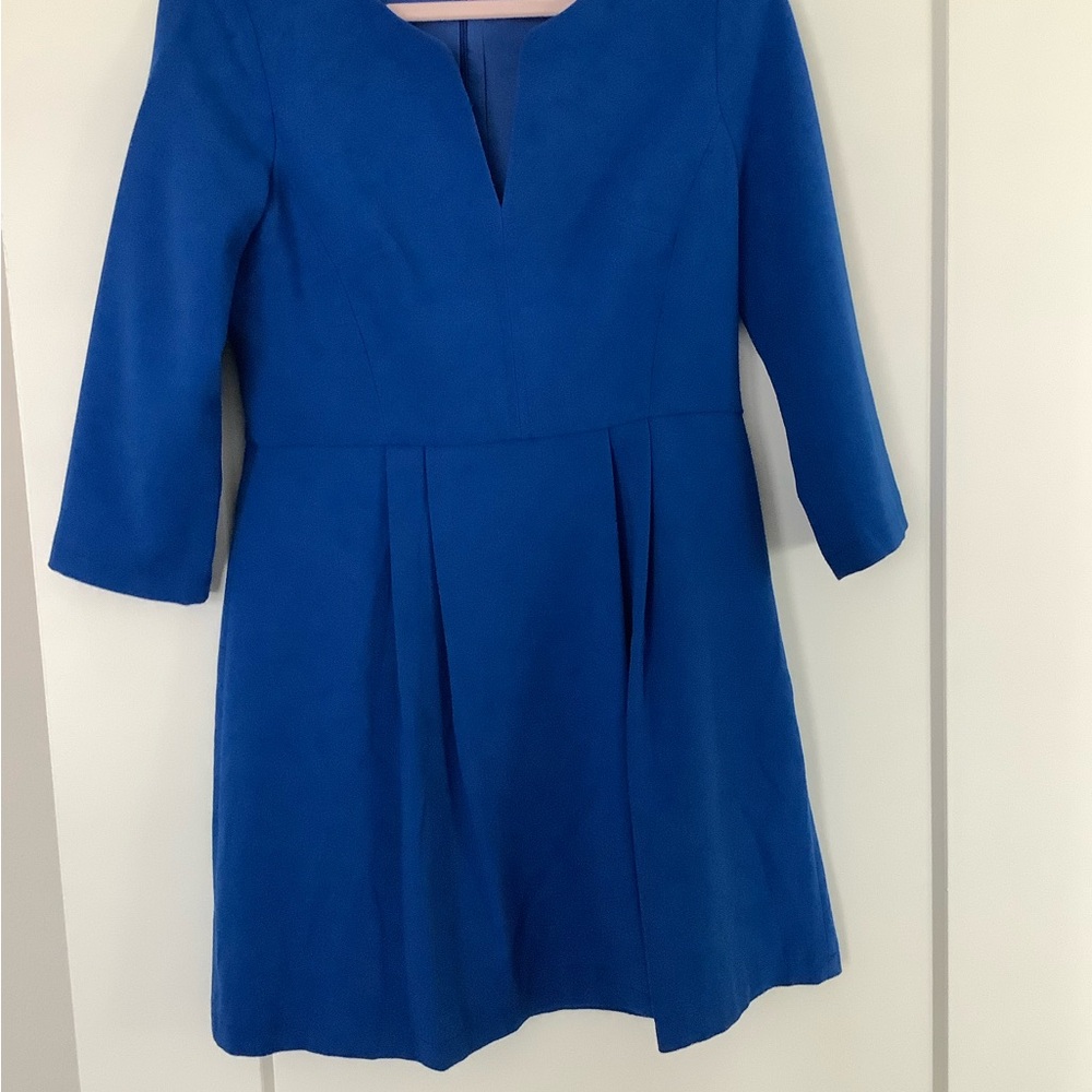 ❤️💕🌸French Connection Blue A-Line Dress 3/4 Sleeve Crew Neck👗❤️